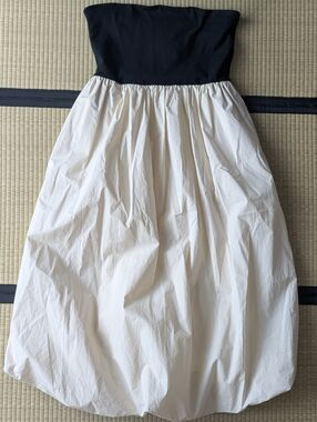 Sincerely Jules Strapless Black & Cream Balloon Skirt